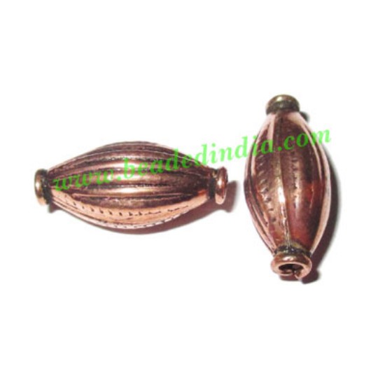 Picture of Copper Metal Beads, size: 18x8mm, weight: 1.26 grams.