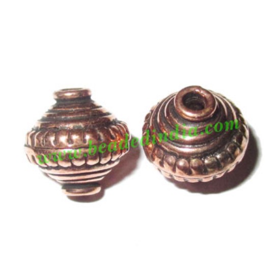 Picture of Copper Metal Beads, size: 11x11mm, weight: 1.3 grams.