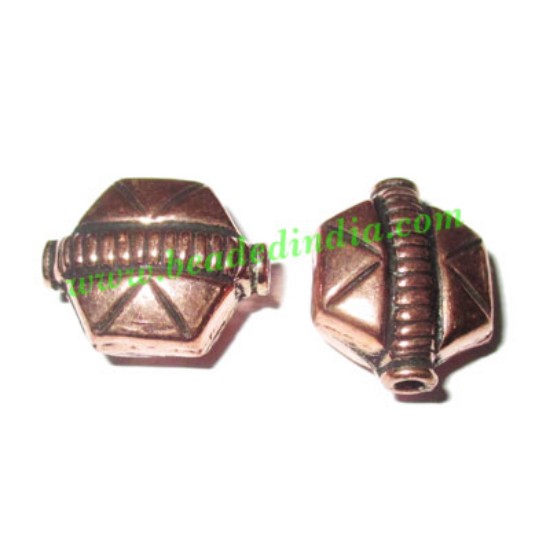 Picture of Copper Metal Beads, size: 16x12.5x8mm, weight: 1.53 grams.