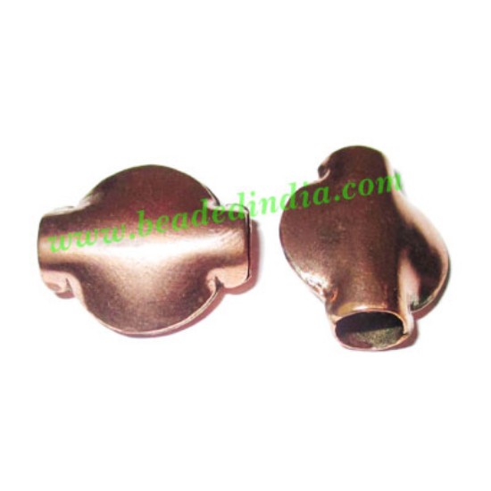 Picture of Copper Metal Beads, size: 19x17x7.5mm, weight: 2.14 grams.