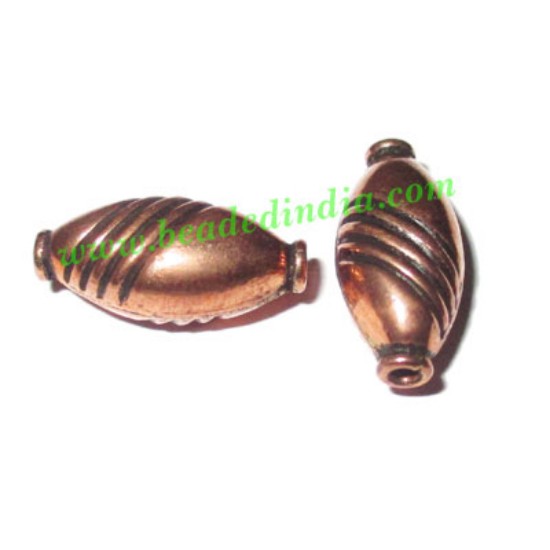 Picture of Copper Metal Beads, size: 17x8x7mm, weight: 0.95 grams.