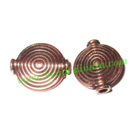 Picture of Copper Metal Beads, size: 16x14x4.5mm, weight: 1.51 grams.