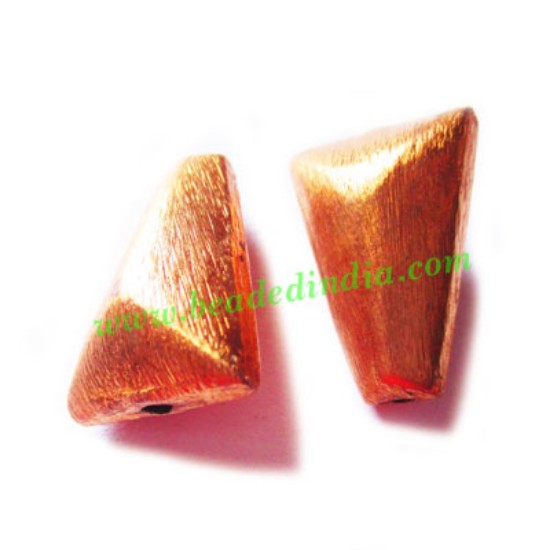 Picture of Copper Brushed Beads, size: 18x13x9mm, weight: 2.2 grams.