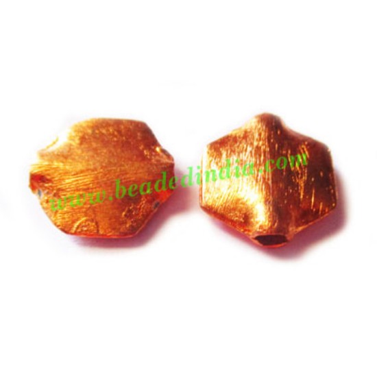 Picture of Copper Brushed Beads, size: 14x13x3.5mm, weight: 1.08 grams.