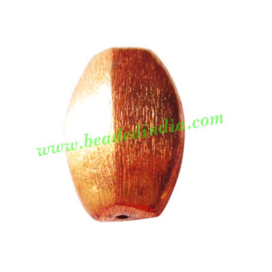 Picture of Copper Brushed Beads, size: 23.5x15.5x10mm, weight: 3.52 grams.