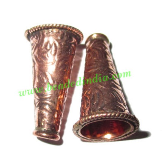 Picture of Copper Metal Cones, size: 22x12mm, weight: 1.87 grams.