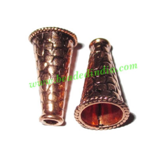 Picture of Copper Metal Cones, size: 21x12mm, weight: 2.07 grams.