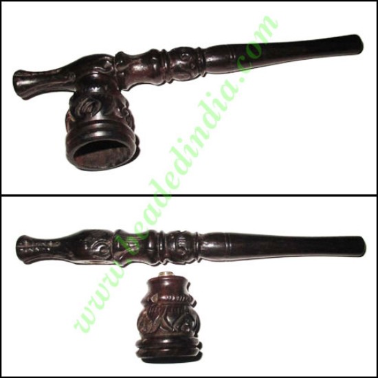 Picture of Handmade real ebony wood smoking pipe, size : 6 inch pipe