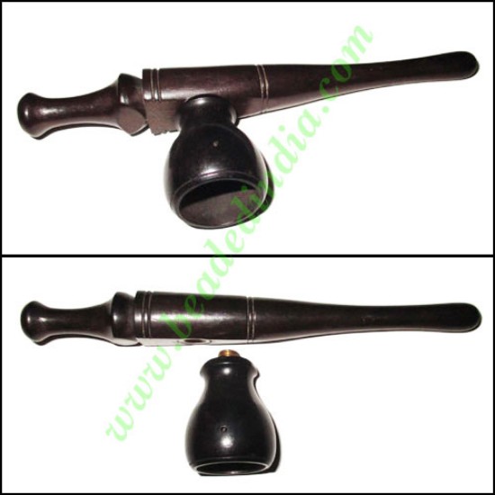 Picture of Handmade real ebony wood smoking pipe, size : 6 inch pipe