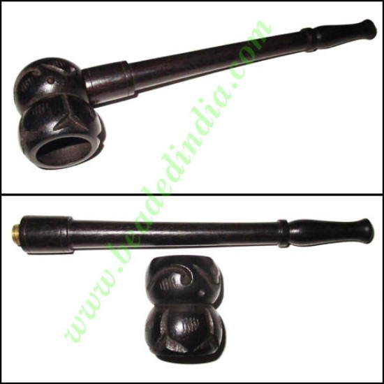 Picture of Handmade real ebony wood smoking pipe, size : 5 inch pipe