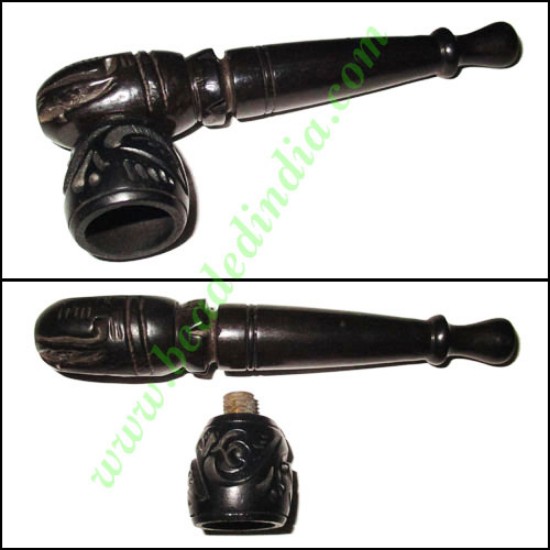 Picture of Handmade real ebony wood smoking pipe, size : 4 inch pipe