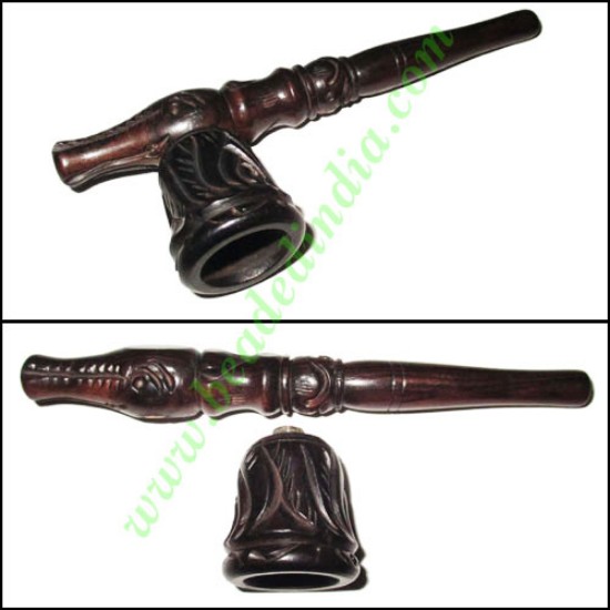 Picture of Handmade real ebony wood smoking pipe, size : 5 inch pipe