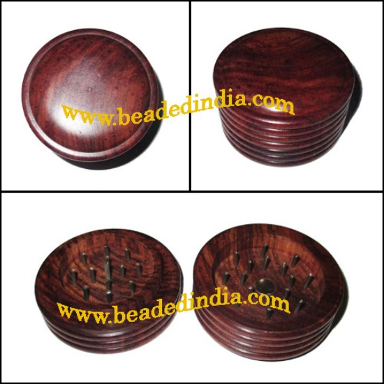 Picture of Handmade wooden smoking herb four layer grinder, size : 29x46mm