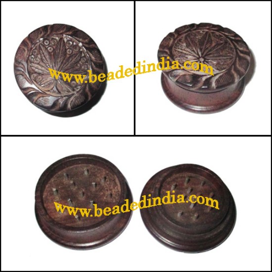 Picture of Handmade wooden smoking herb four layer grinder, size : 20x40mm