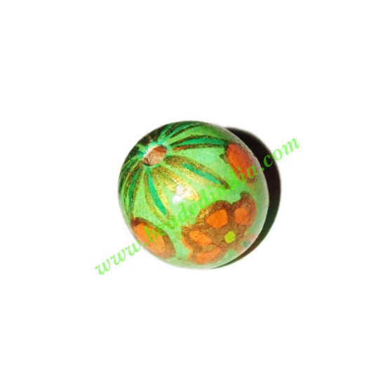 Picture of Wooden Painted Beads, Fancy Design Hand-painted beads, size 18mm, weight approx 2.4 grams