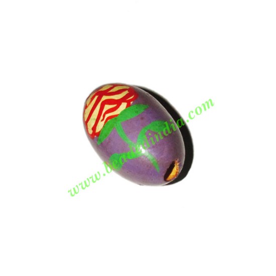 Picture of Wooden Painted Beads, Fancy Design Hand-painted beads, size 20x32mm, weight approx 5.05 grams