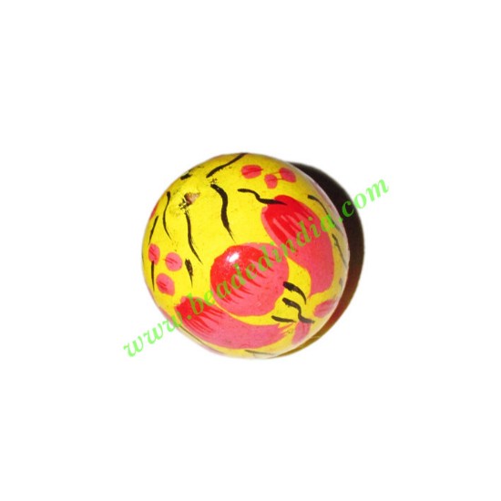Picture of Wooden Painted Beads, Fancy Design Hand-painted beads, size 27mm, weight approx 7.16 grams