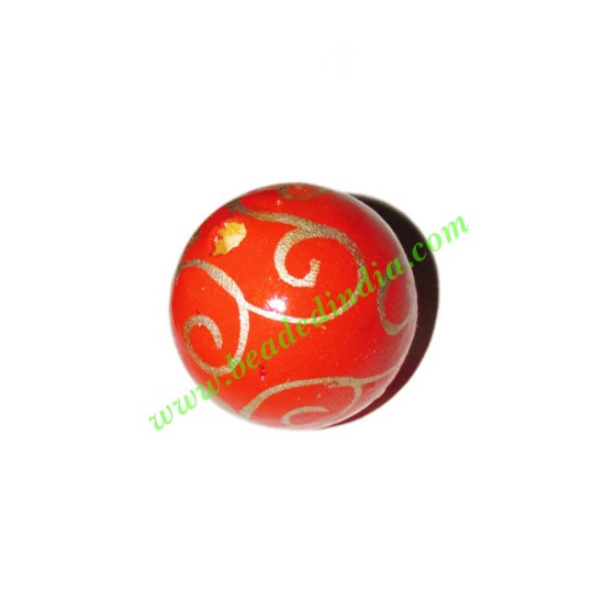 Picture of Wooden Painted Beads, Fancy Design Hand-painted beads, size 26mm, weight approx 7.05 grams