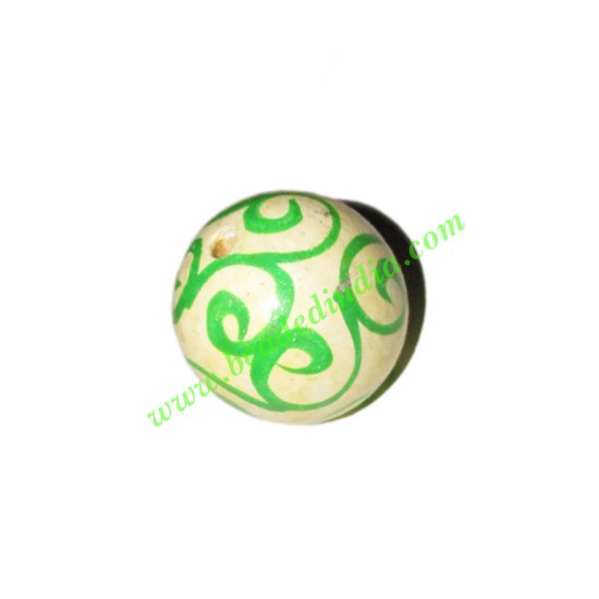 Picture of Wooden Painted Beads, Fancy Design Hand-painted beads, size 26mm, weight approx 7.05 grams