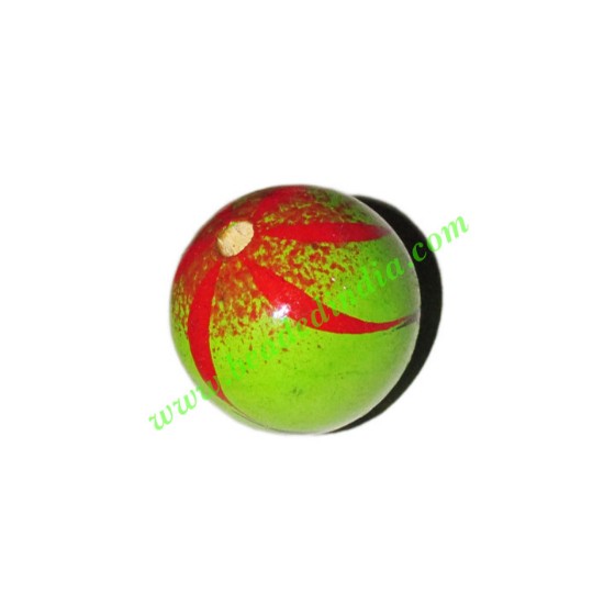 Picture of Wooden Painted Beads, Fancy Design Hand-painted beads, size 24mm, weight approx 4.5 grams