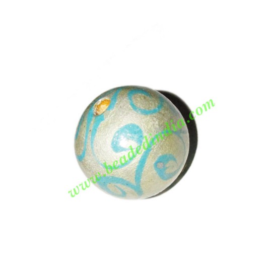 Picture of Wooden Painted Beads, Fancy Design Hand-painted beads, size 25mm, weight approx 6.42 grams