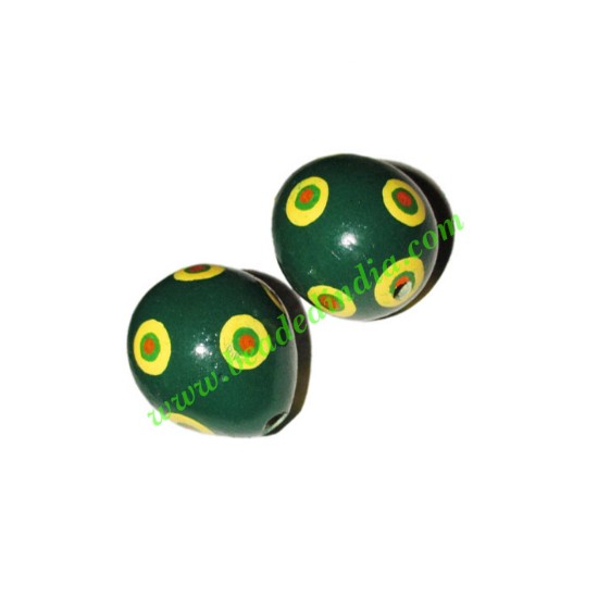 Picture of Wooden Painted Beads, Fancy Design Hand-painted beads, size 23x28mm, weight approx 5.9 grams