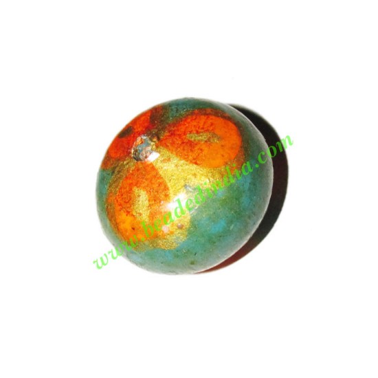 Picture of Wooden Painted Beads, Fancy Design Hand-painted beads, size 16x22mm, weight approx 3.13 grams