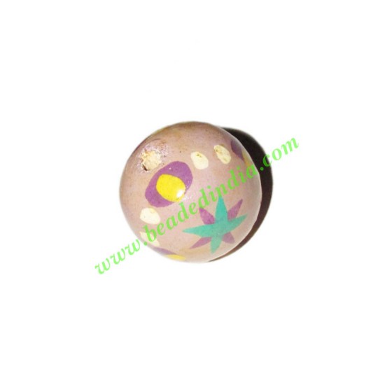 Picture of Wooden Painted Beads, Fancy Design Hand-painted beads, size 20mm, weight approx 2.95 grams