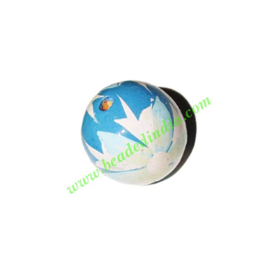 Picture of Wooden Painted Beads, Fancy Design Hand-painted beads, size 20mm, weight approx 2.95 grams