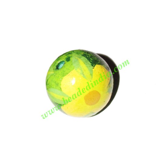 Picture of Wooden Painted Beads, Fancy Design Hand-painted beads, size 20mm, weight approx 2.95 grams