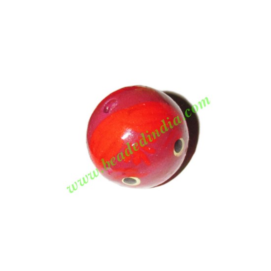 Picture of Wooden Painted Beads, Fancy Design Hand-painted beads, size 20mm, weight approx 2.95 grams