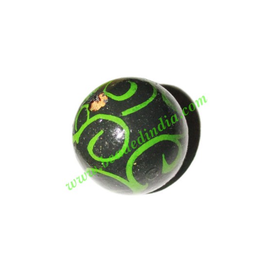 Picture of Wooden Painted Beads, Fancy Design Hand-painted beads, size 20mm, weight approx 2.95 grams