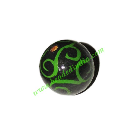 Picture of Wooden Painted Beads, Fancy Design Hand-painted beads, size 20mm, weight approx 2.95 grams