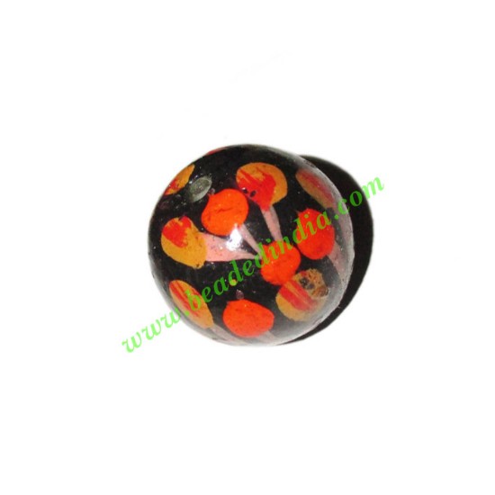 Picture of Wooden Painted Beads, Fancy Design Hand-painted beads, size 20mm, weight approx 2.95 grams