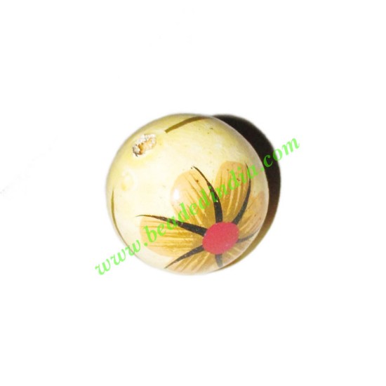 Picture of Wooden Painted Beads, Fancy Design Hand-painted beads, size 20mm, weight approx 2.95 grams