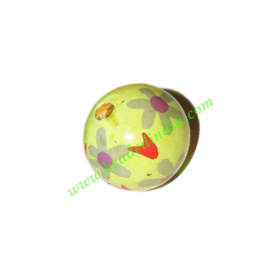 Picture of Wooden Painted Beads, Fancy Design Hand-painted beads, size 20mm, weight approx 2.95 grams