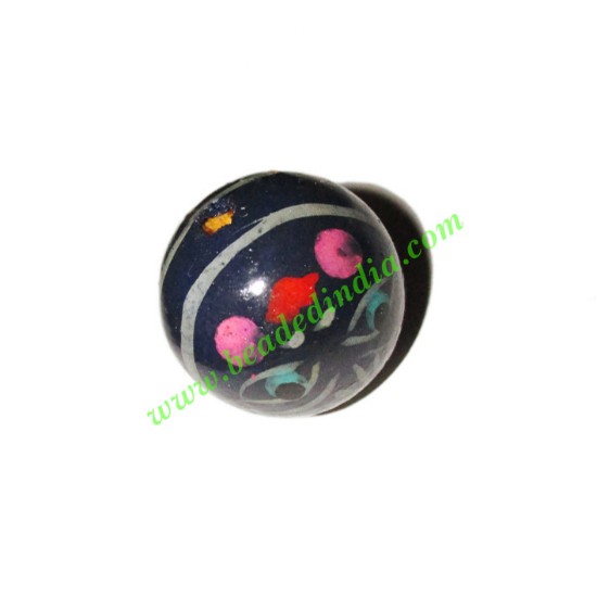 Picture of Wooden Painted Beads, Fancy Design Hand-painted beads, size 20mm, weight approx 2.95 grams