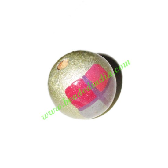 Picture of Wooden Painted Beads, Fancy Design Hand-painted beads, size 20mm, weight approx 2.95 grams