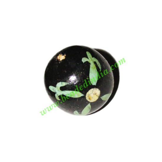 Picture of Wooden Painted Beads, Fancy Design Hand-painted beads, size 20mm, weight approx 2.95 grams