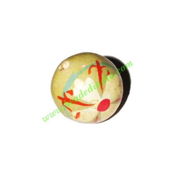 Picture of Wooden Painted Beads, Fancy Design Hand-painted beads, size 20mm, weight approx 2.95 grams