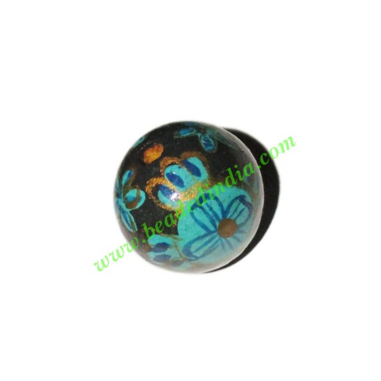 Picture of Wooden Painted Beads, Fancy Design Hand-painted beads, size 17mm, weight approx 1.85 grams