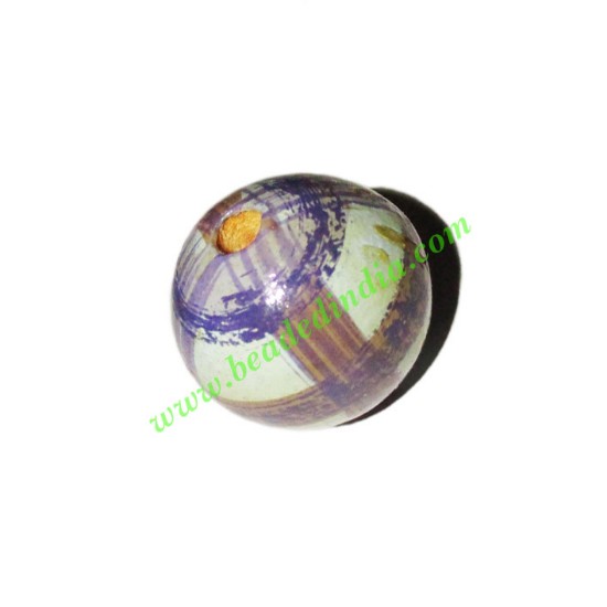 Picture of Wooden Painted Beads, Fancy Design Hand-painted beads, size 20mm, weight approx 2.95 grams