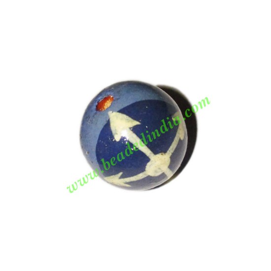 Picture of Wooden Painted Beads, Fancy Design Hand-painted beads, size 20mm, weight approx 2.95 grams