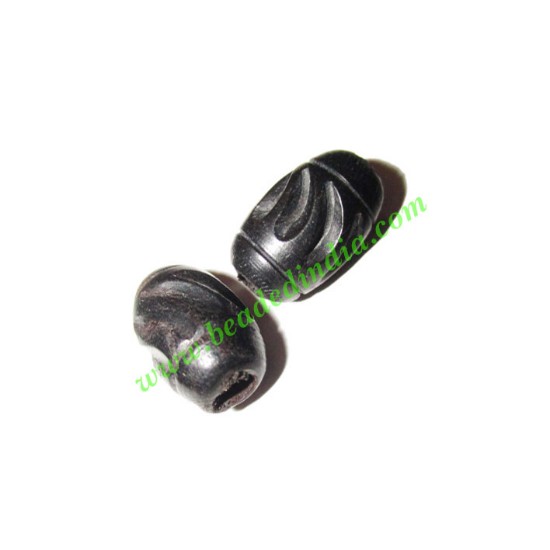 Picture of Wooden Ebony Beads, color black, size 10x16mm, weight approx 1.05 grams