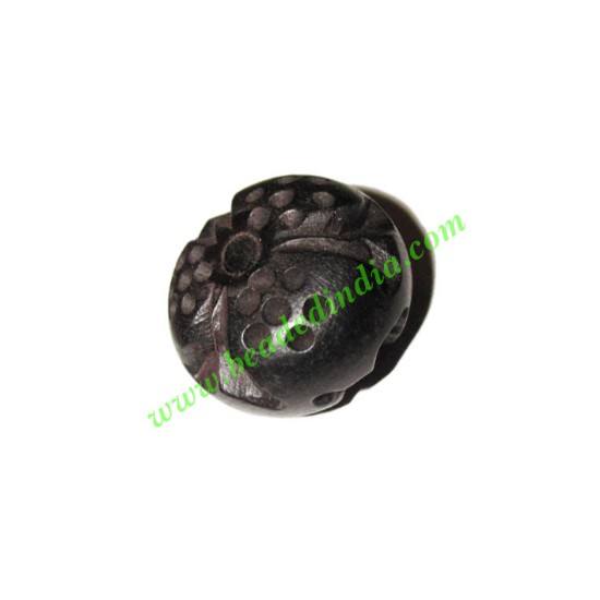 Picture of Wooden Ebony Beads, color black, size 15x24mm, weight approx 3.85 grams