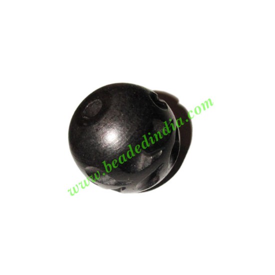 Picture of Wooden Ebony Beads, color black, size 22mm, weight approx 7.49 grams