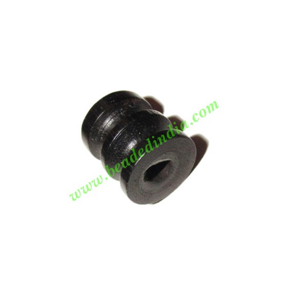Picture of Wooden Ebony Beads, color black, size 13x15mm, weight approx 1.79 grams