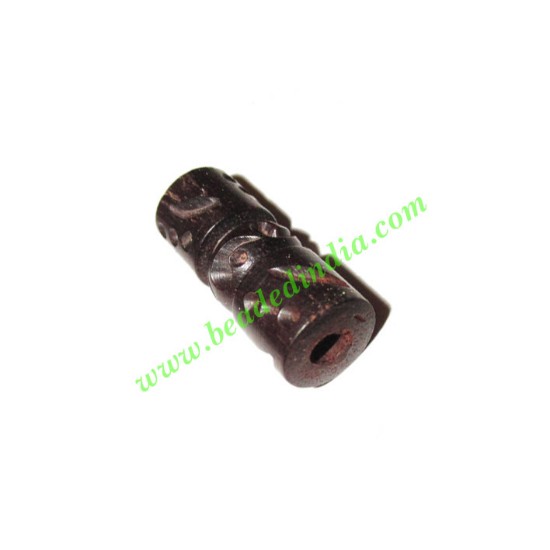 Picture of Wooden Ebony Beads, color black, size 10x25mm, weight approx 2.18 grams