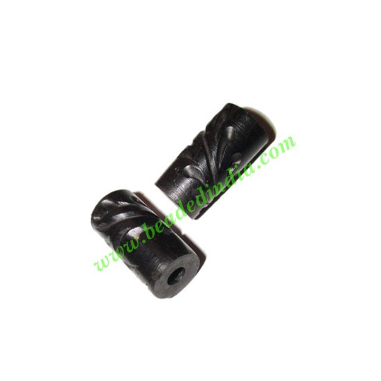 Picture of Wooden Ebony Beads, color black, size 10x20mm, weight approx 1.98 grams