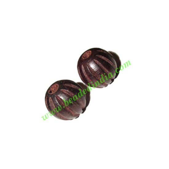 Picture of Rosewood Beads, Handcrafted designs, size 13x15mm, weight approx 2.01 grams